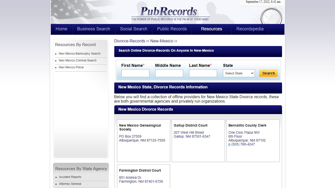 Search Online Divorce-Records On Anyone In New-Mexico